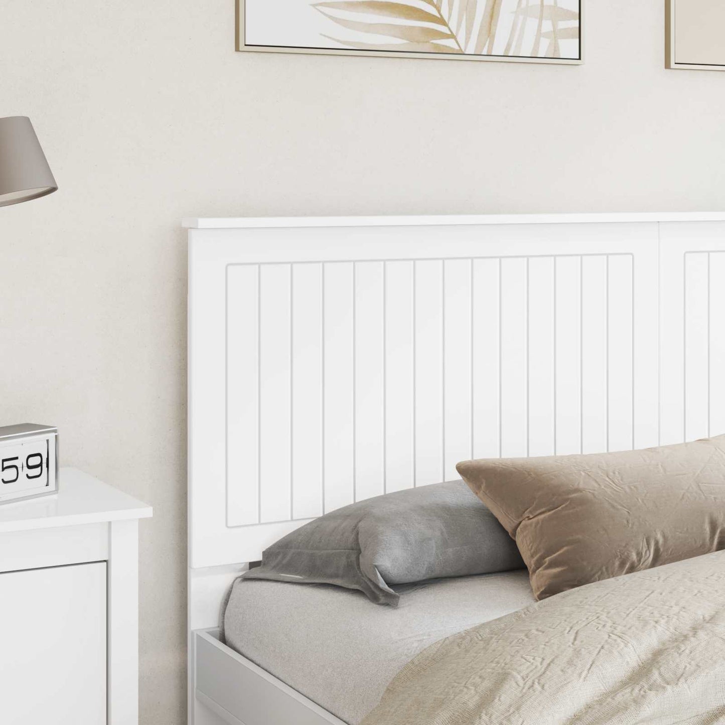 vidaXL Headboard with Headboard Gloss White 180 cm Engineered wood