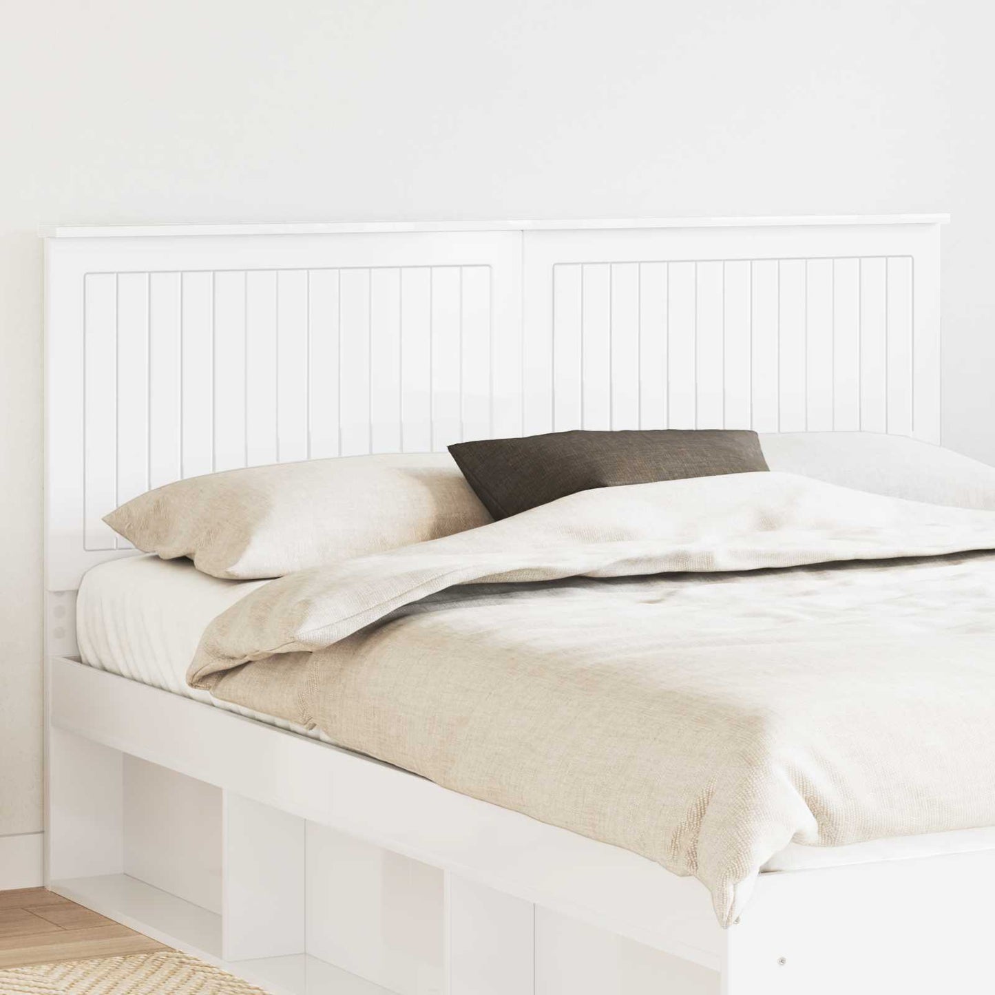vidaXL Headboard with Headboard Gloss White 160 cm Engineered wood