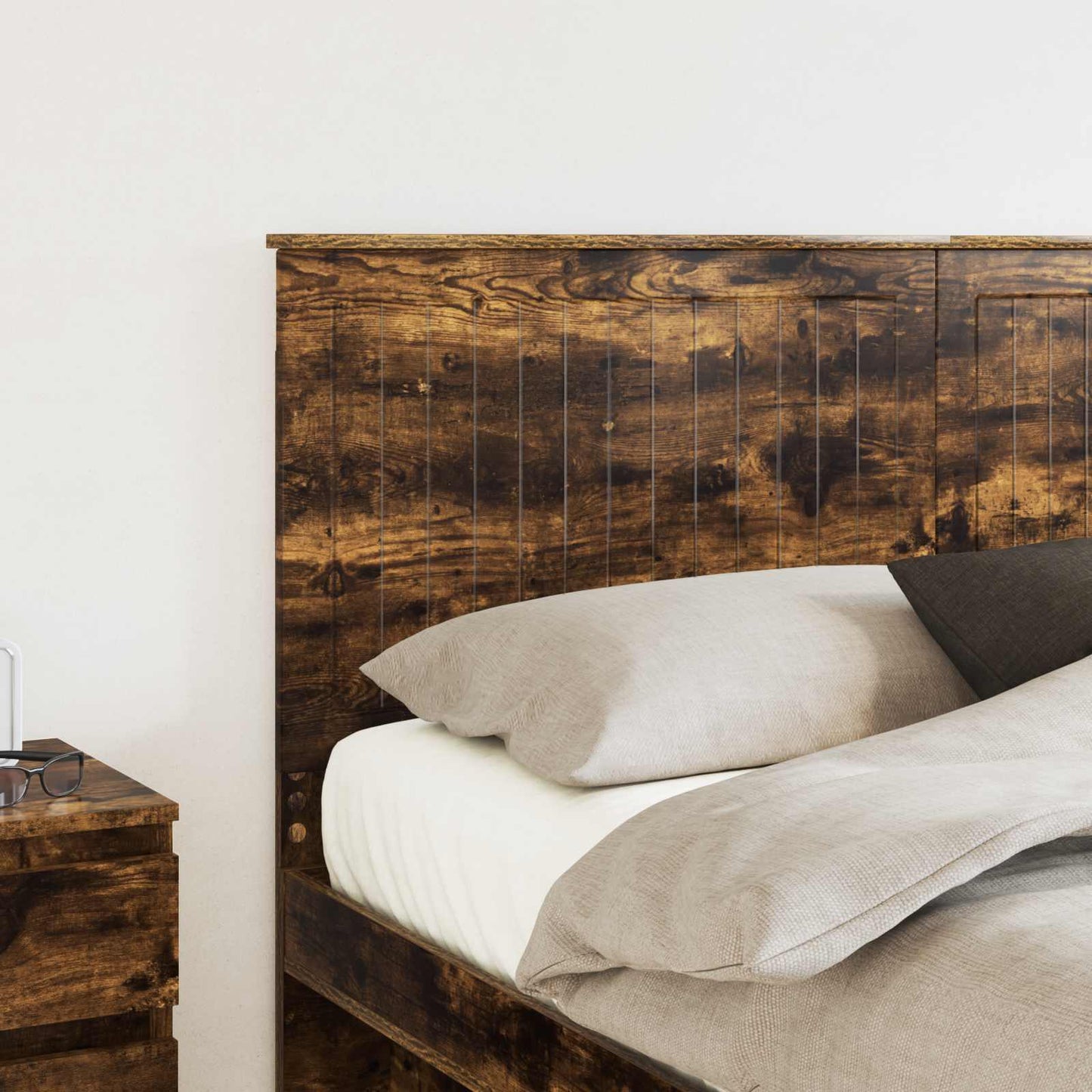 vidaXL Headboard with Headboard Smoked Oak 160 cm Engineered wood