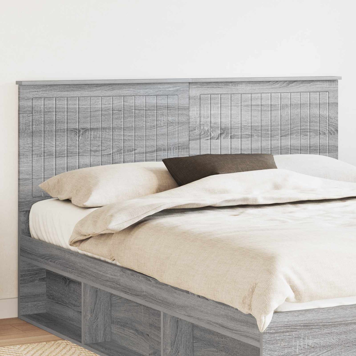 vidaXL Headboard with Headboard Grey Sonoma 160 cm Engineered wood
