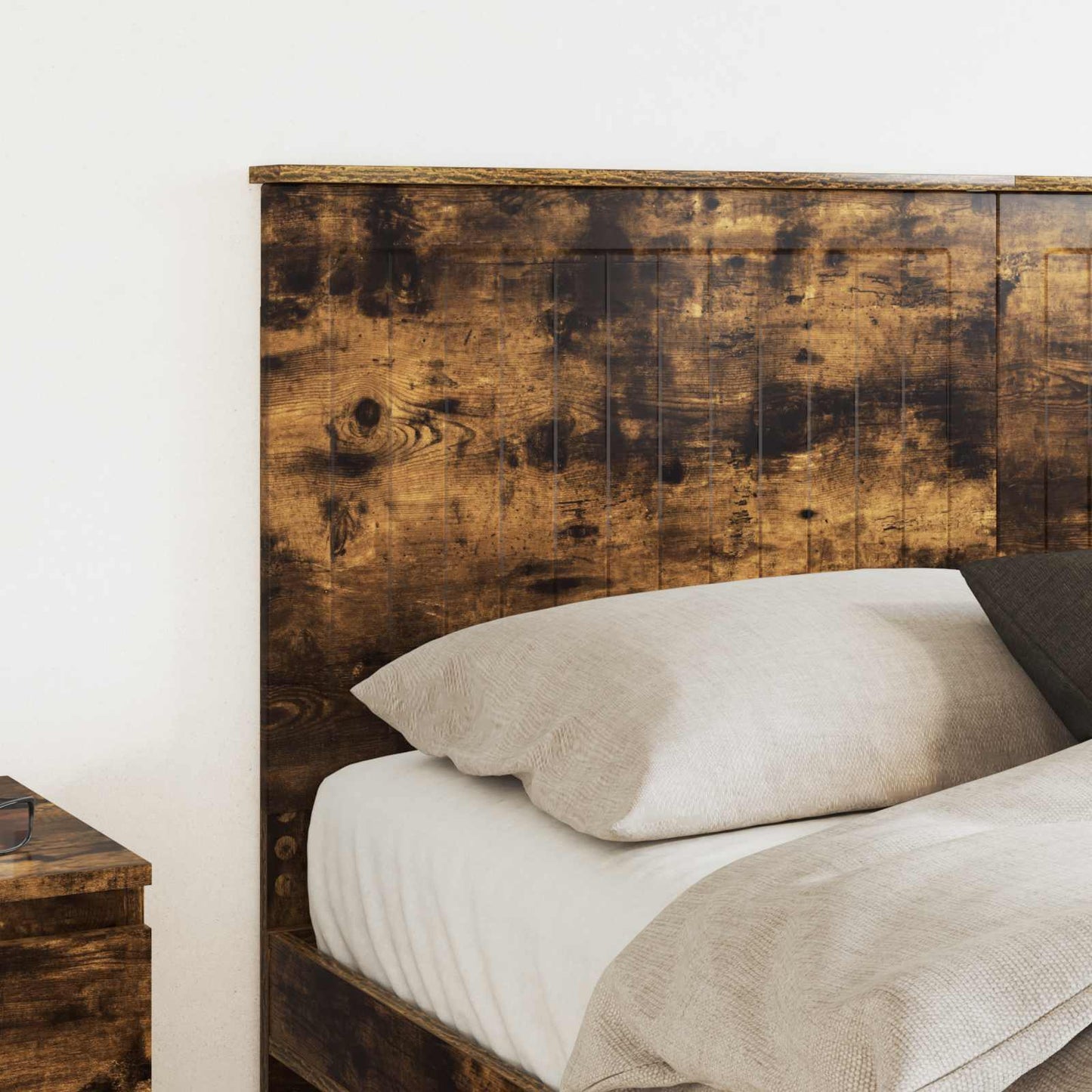 vidaXL Headboard with Headboard Smoked Oak 150 cm Engineered wood