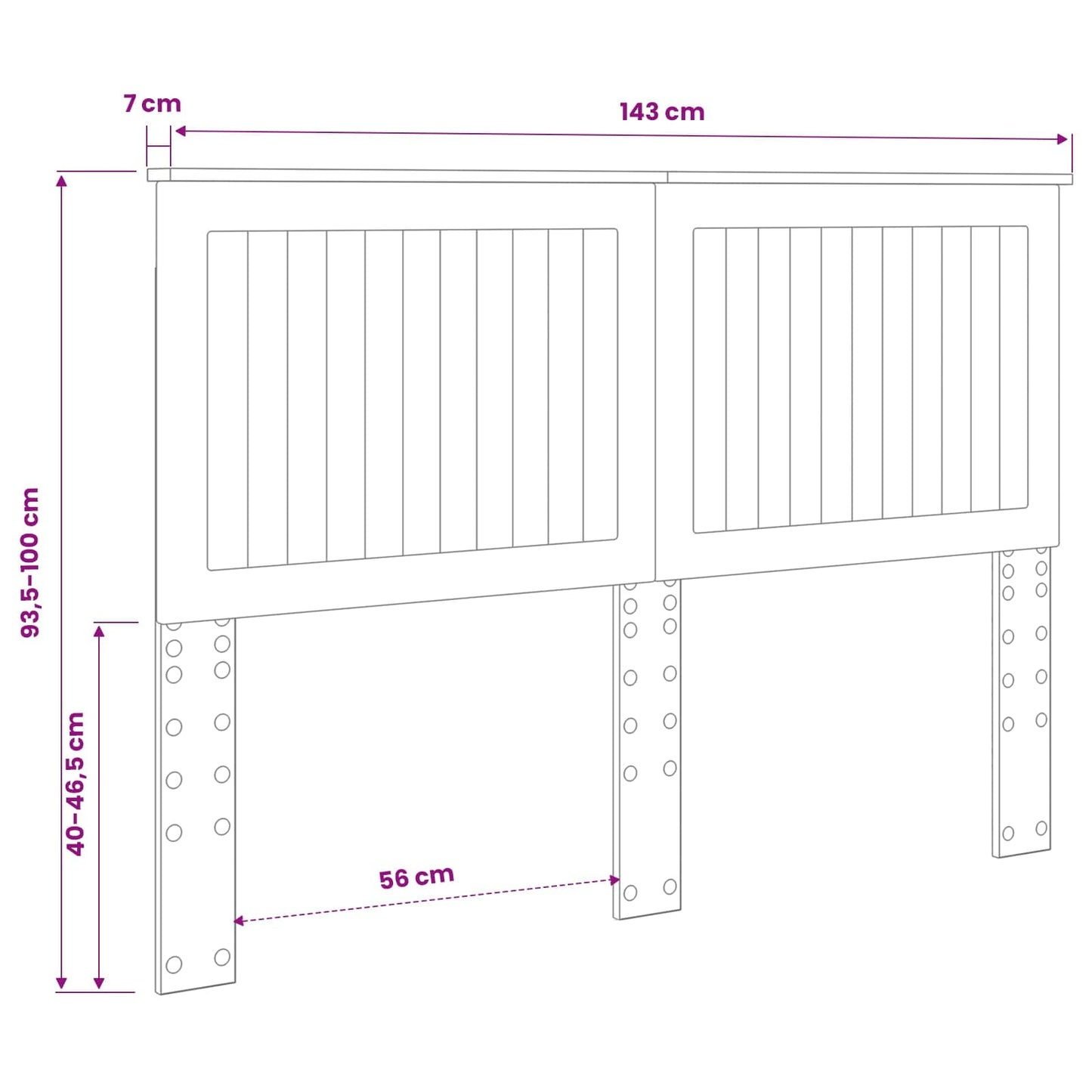 vidaXL Headboard with Headboard White 140 cm Engineered wood