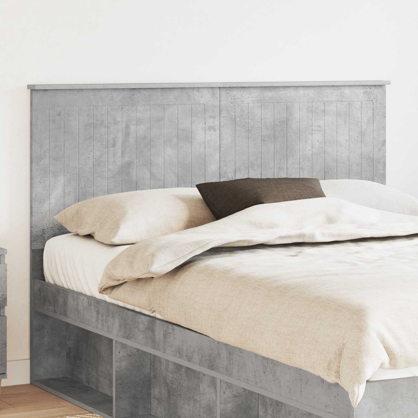 vidaXL Headboard with Headboard Concrete Grey 140 cm Engineered wood