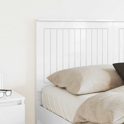 vidaXL Headboard with Headboard Gloss White 140 cm Engineered wood