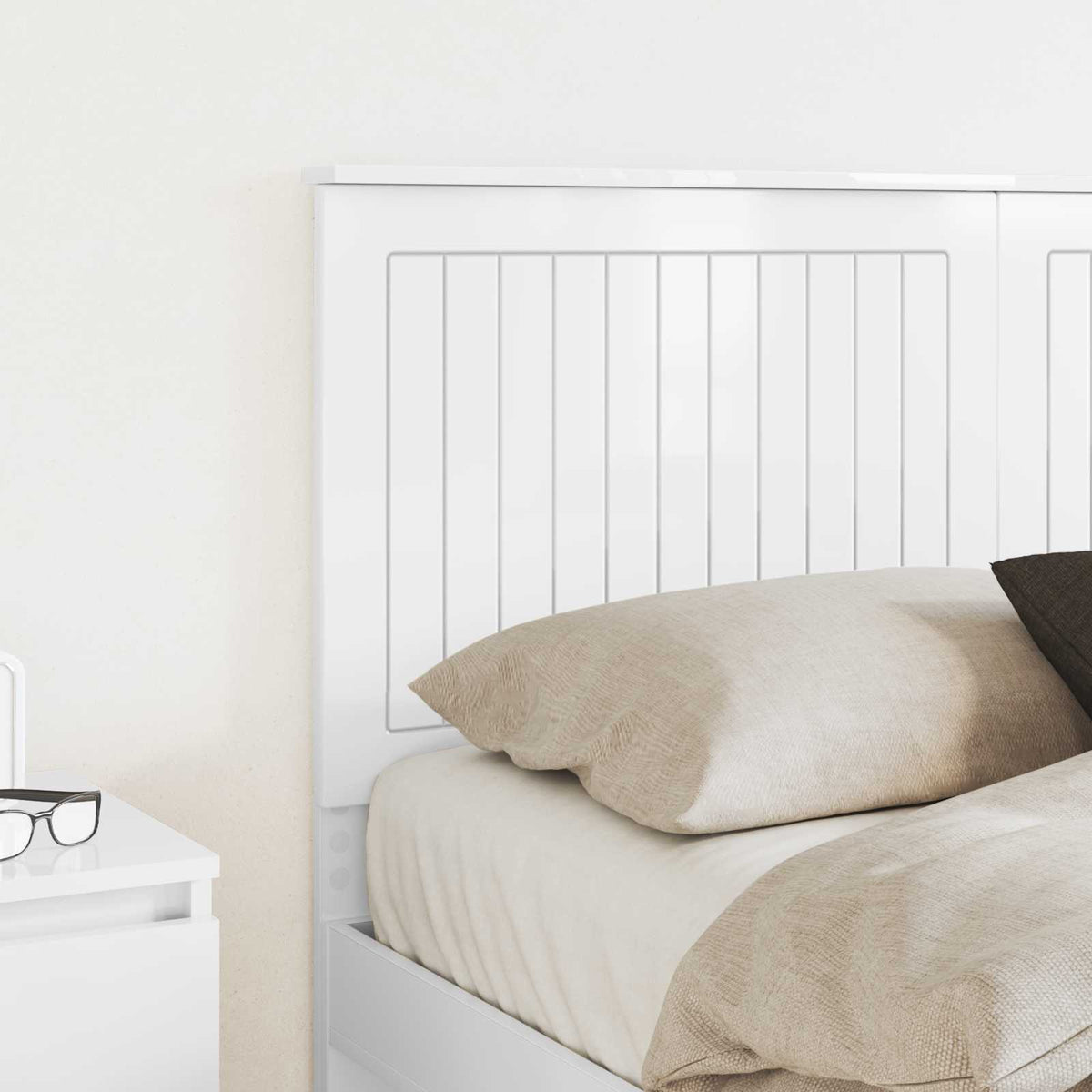 vidaXL Headboard High Gloss White Engineered wood