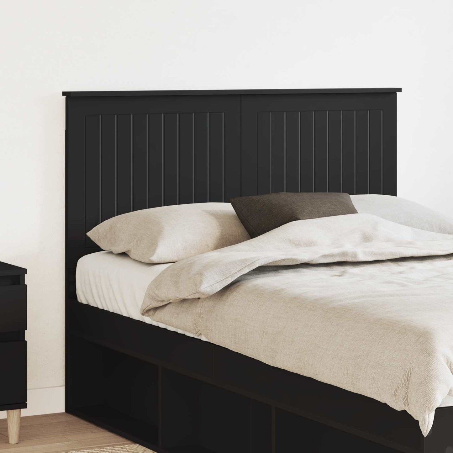 vidaXL Headboard with Headboard Black Oak 135 cm Engineered wood