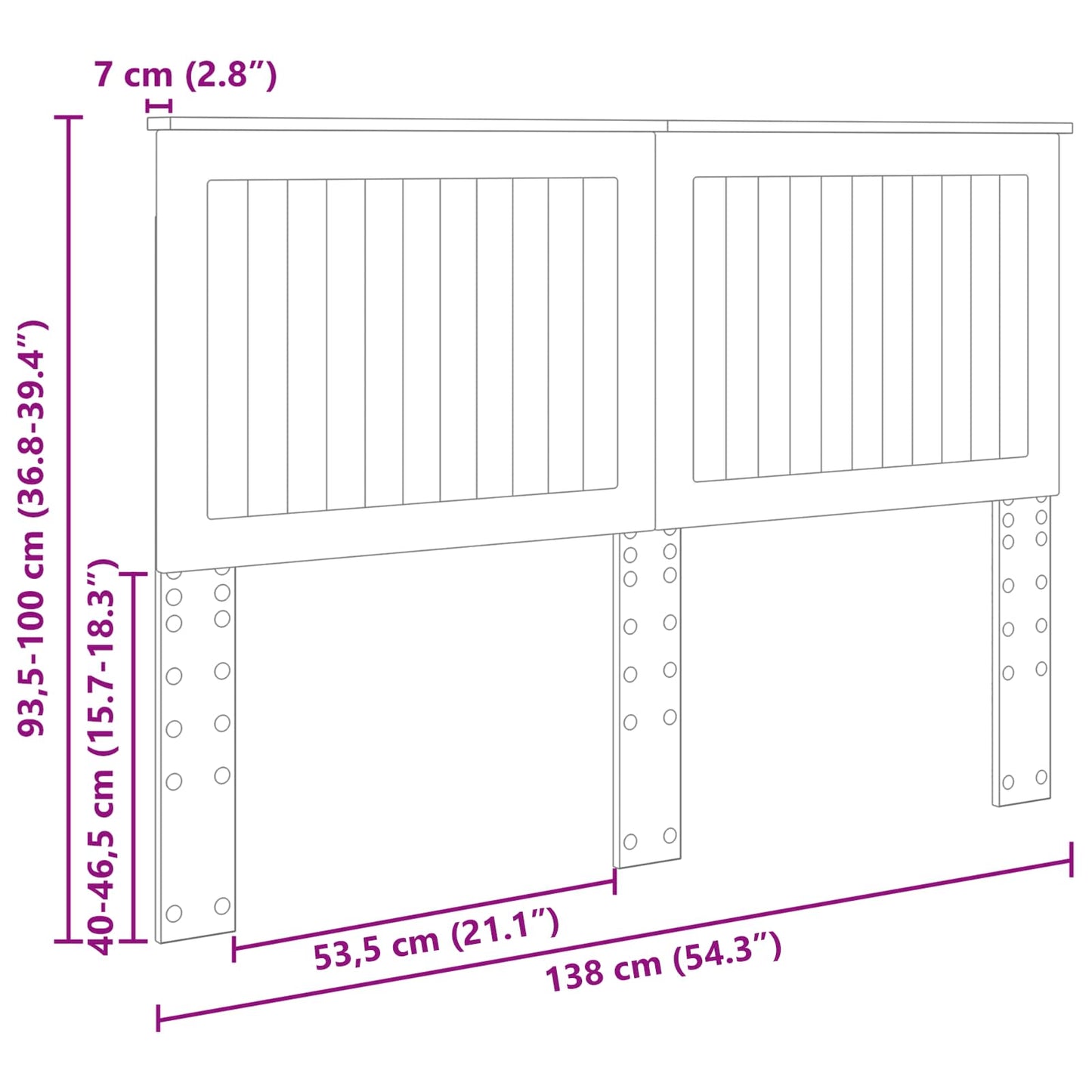 vidaXL Headboard with Headboard Grey Sonoma 135 cm Engineered wood