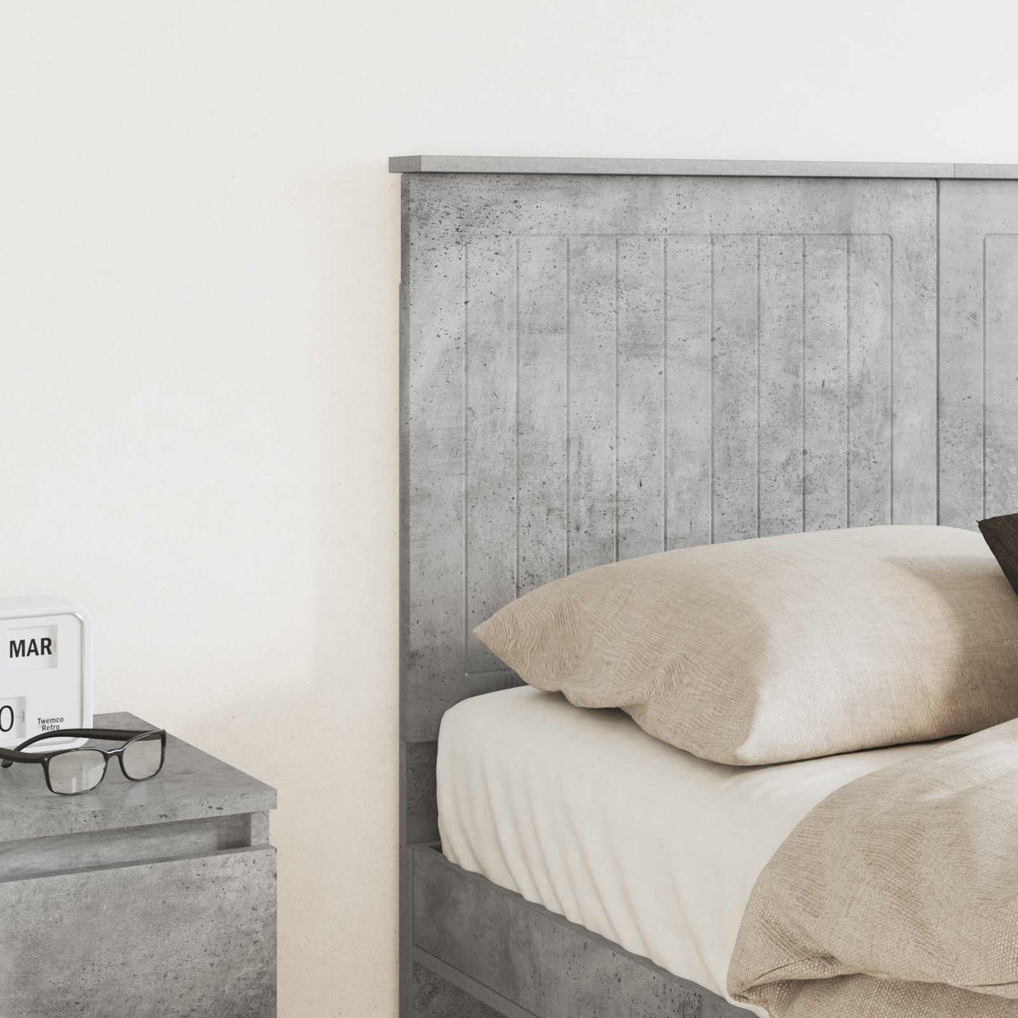 vidaXL Headboard with Headboard Concrete Grey 120 cm Engineered wood
