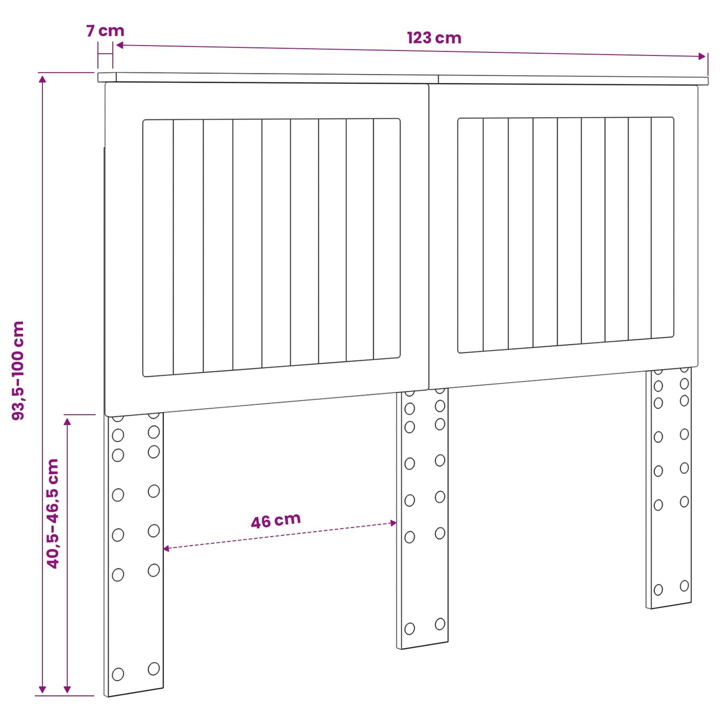 vidaXL Headboard with Headboard Gloss White 120 cm Engineered wood