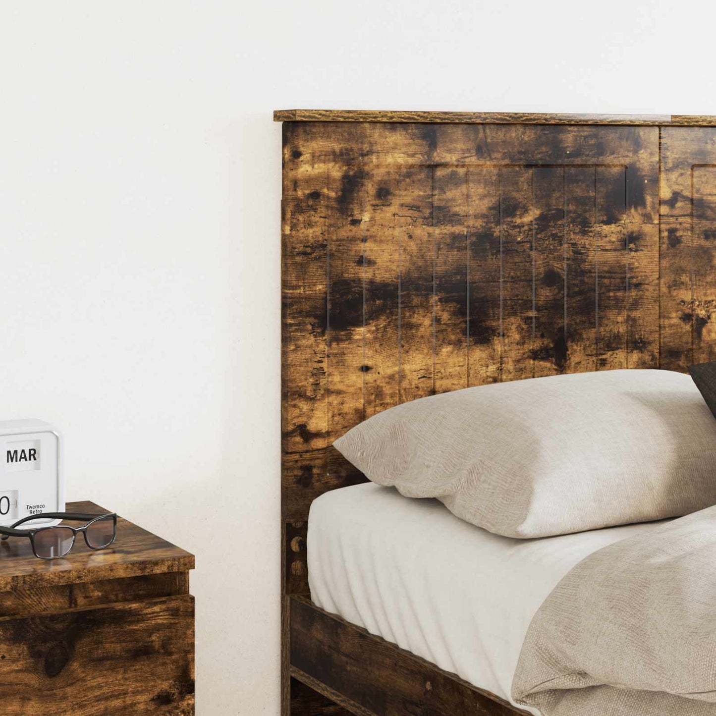 vidaXL Headboard with Headboard Smoked Oak 120 cm Engineered wood