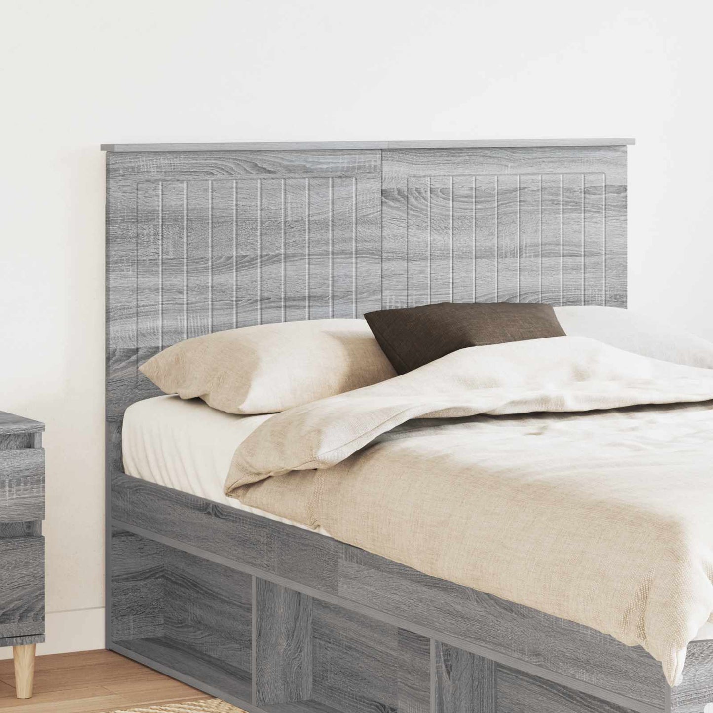 vidaXL Headboard with Headboard Grey Sonoma 120 cm Engineered wood