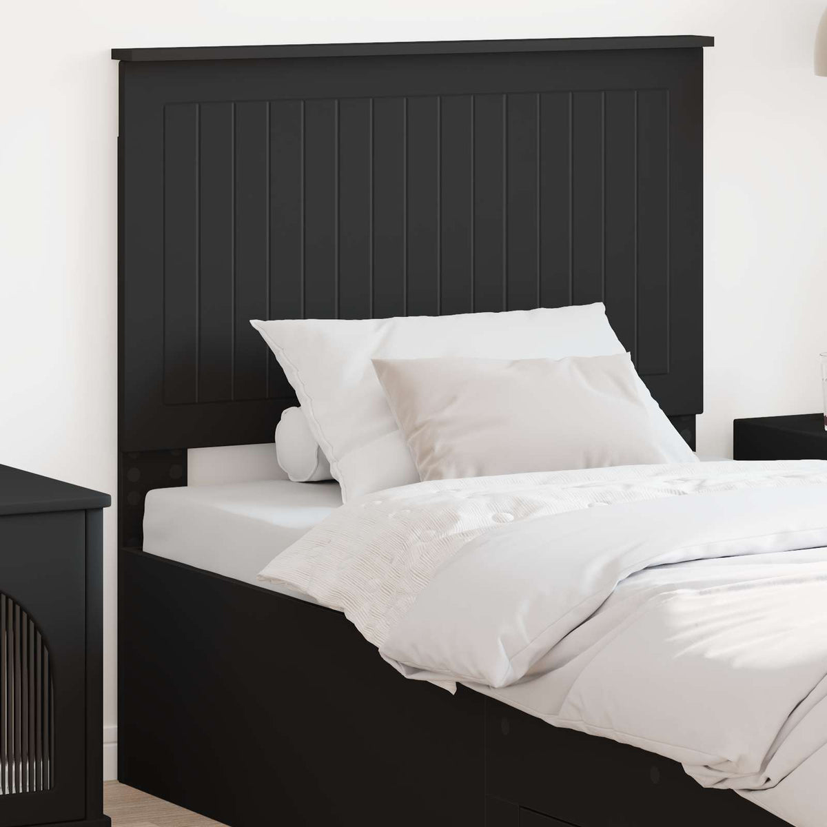 vidaXL Headboard Black Engineered wood