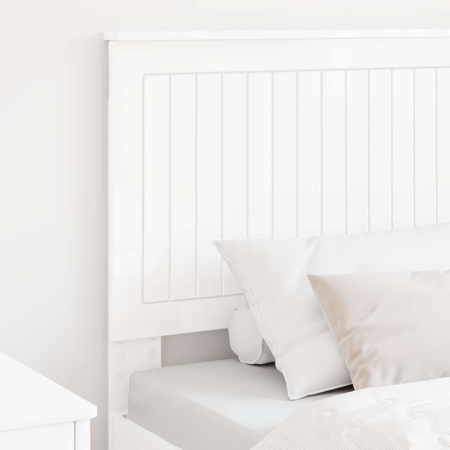 vidaXL Headboard with Headboard Gloss White 90 cm Engineered wood