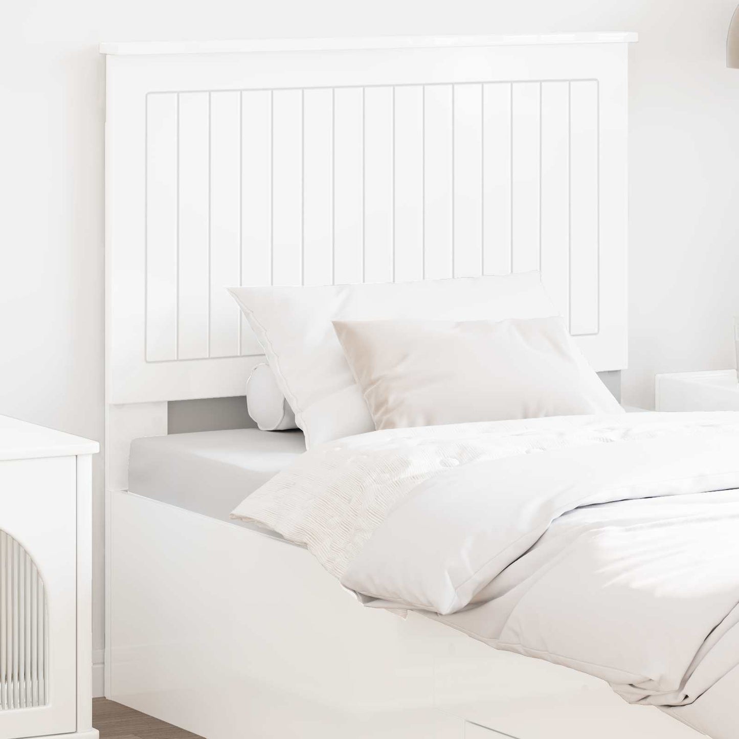 vidaXL Headboard with Headboard Gloss White 90 cm Engineered wood