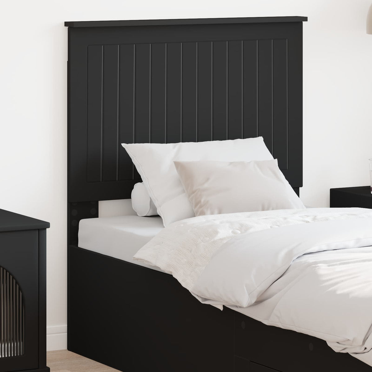 vidaXL Headboard Black Engineered wood