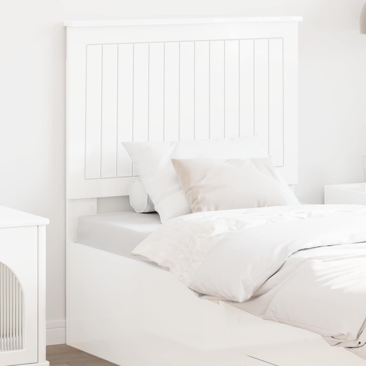 vidaXL Headboard with Headboard Gloss White 80 cm Engineered wood