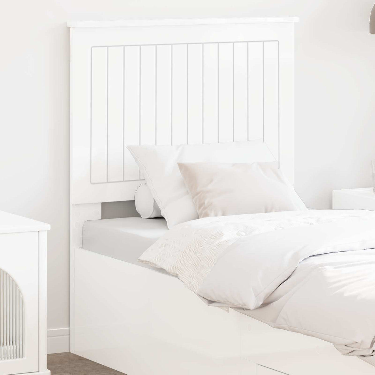 vidaXL Headboard Gloss White Engineered wood