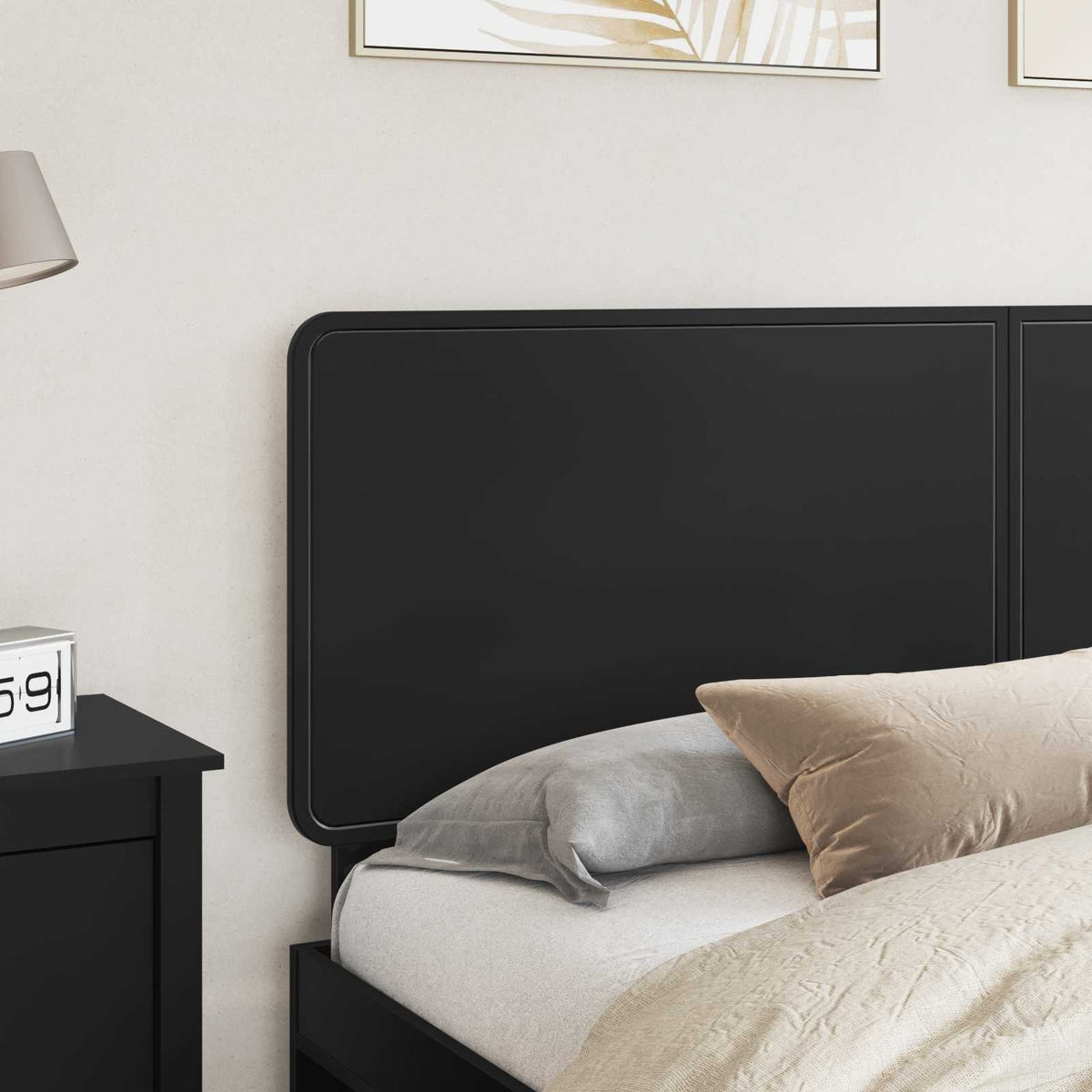 vidaXL Headboard Black Engineered wood