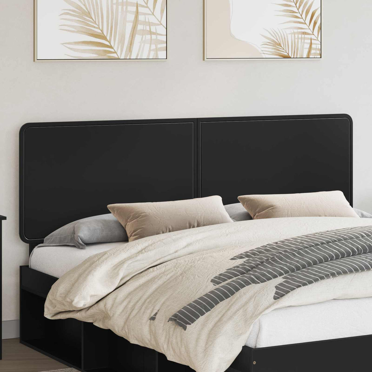 vidaXL Headboard Black Engineered wood