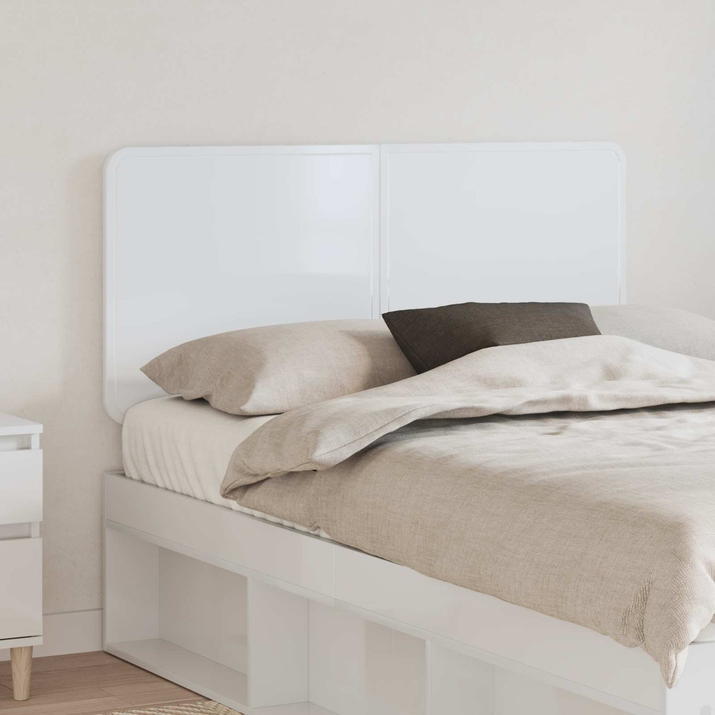 vidaXL Headboard Gloss White Engineered wood