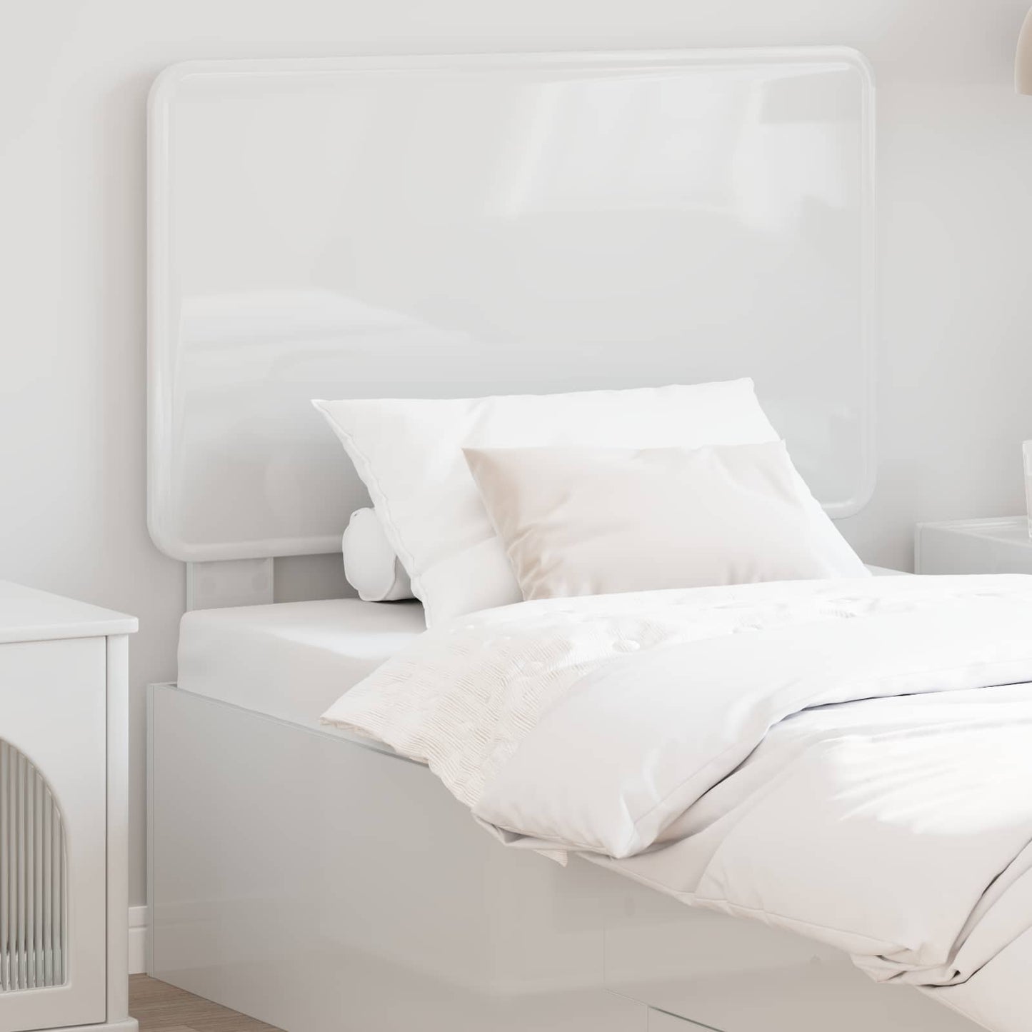 vidaXL Headboard Gloss White Engineered wood