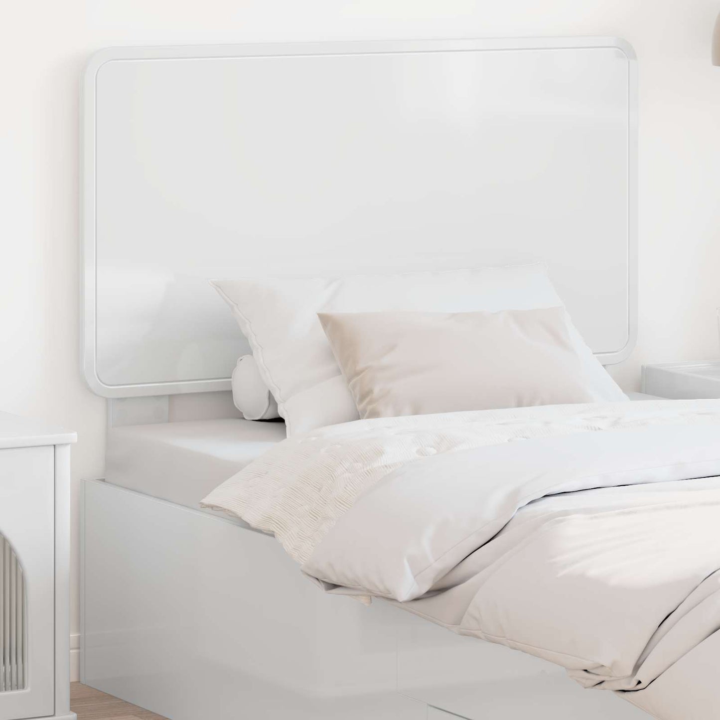 vidaXL Headboard Gloss White Engineered wood