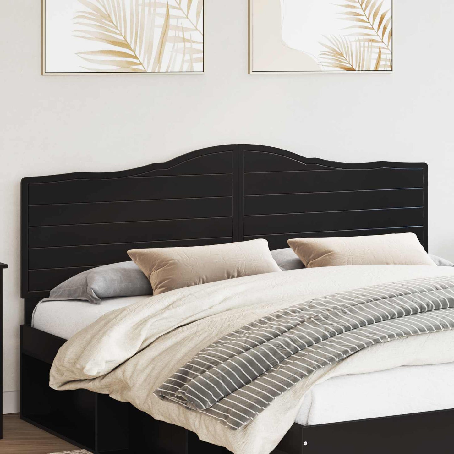 vidaXL Headboard Black Oak Engineered wood