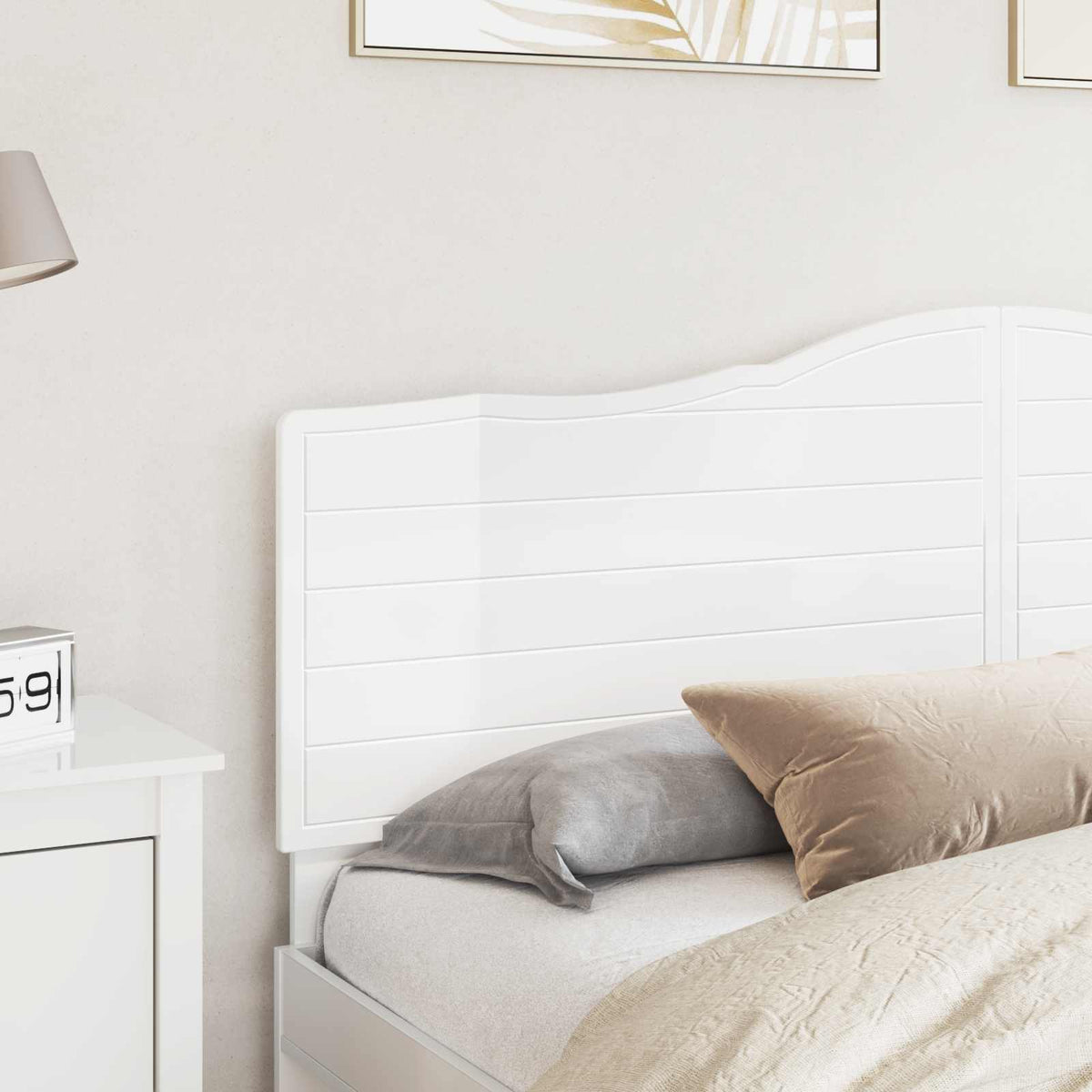 vidaXL Headboard Gloss White Engineered wood