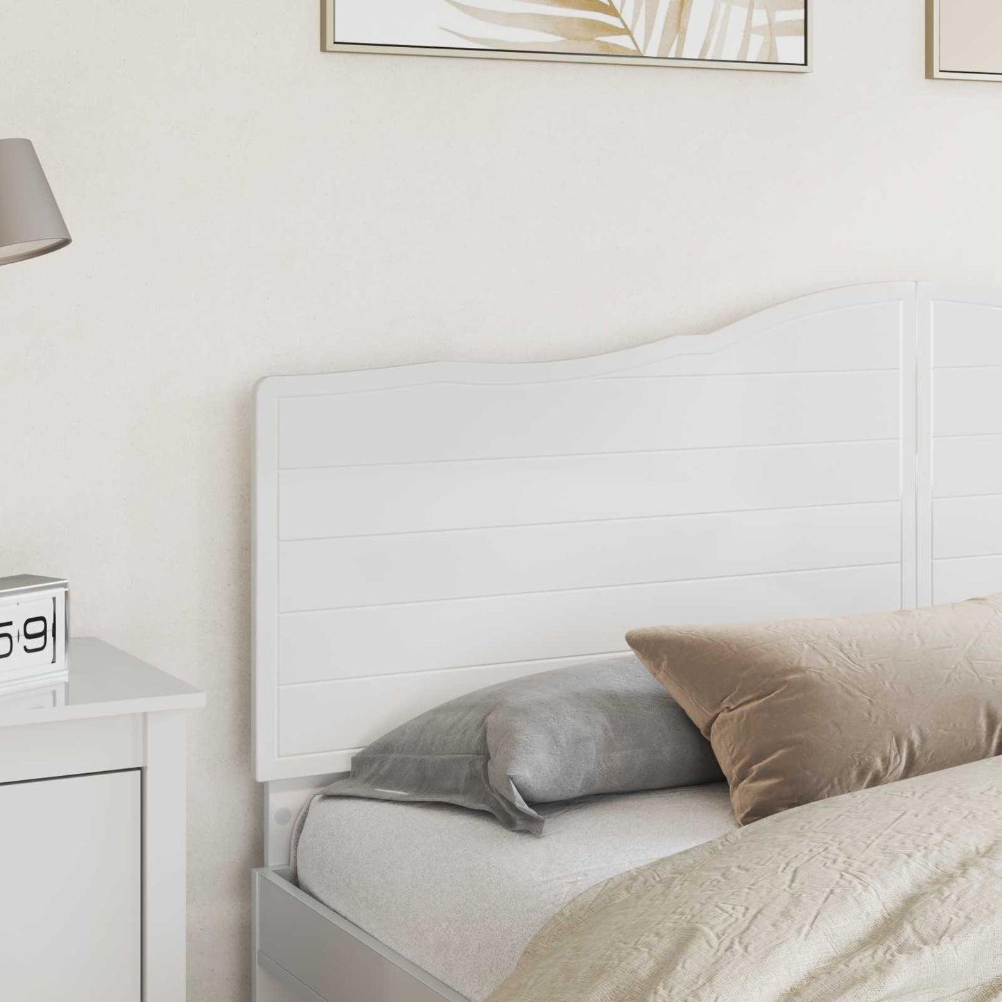 vidaXL Headboard Gloss White Engineered wood