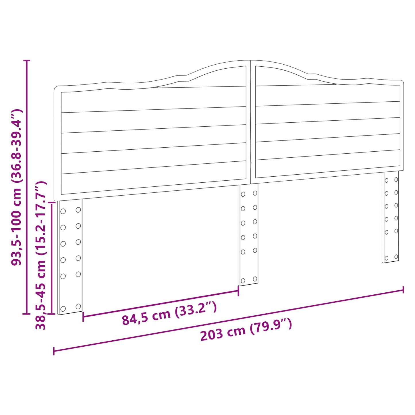 vidaXL Headboard Old Wood Engineered wood