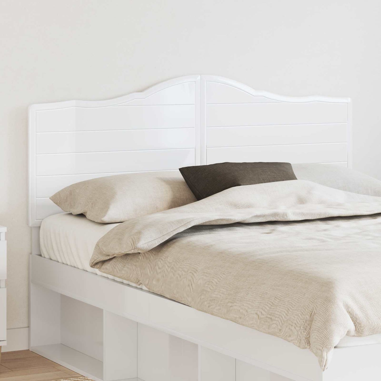 vidaXL Headboard Gloss White Engineered wood