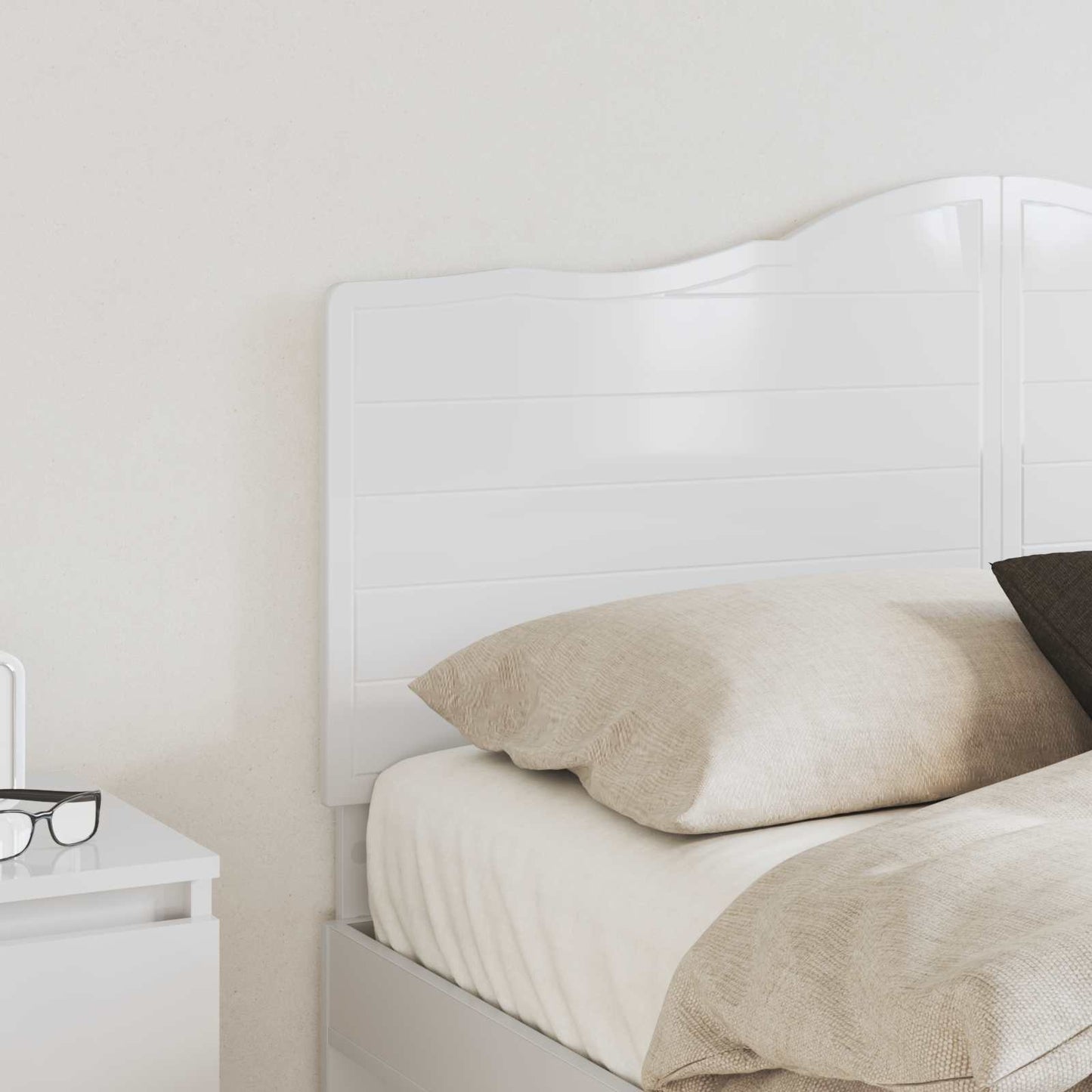vidaXL Headboard Gloss White Engineered wood