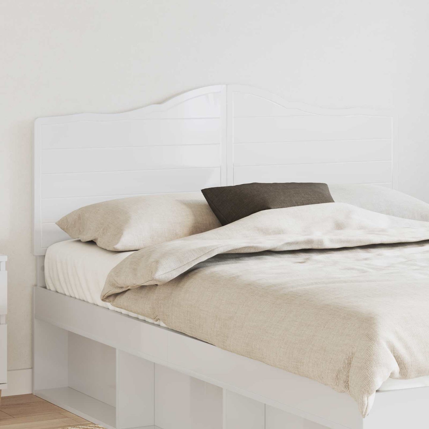 vidaXL Headboard Gloss White Engineered wood