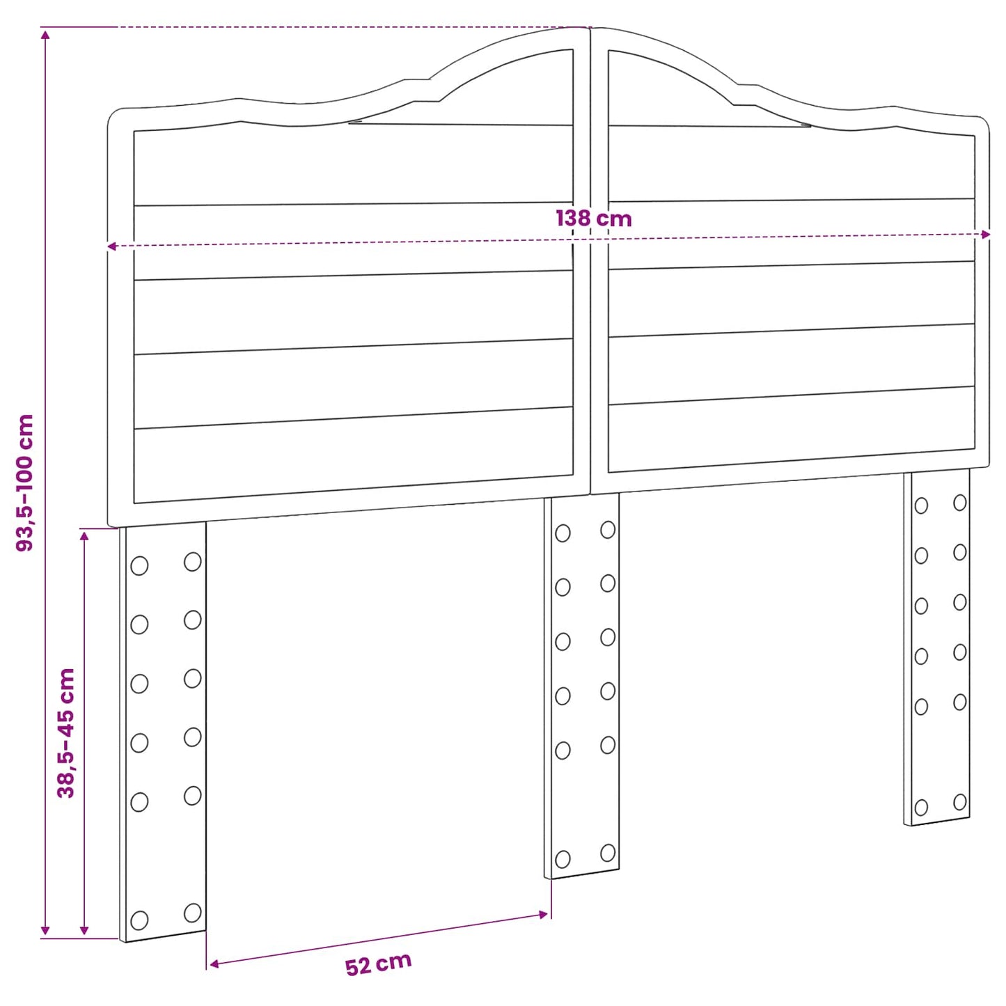 vidaXL Headboard White Engineered wood