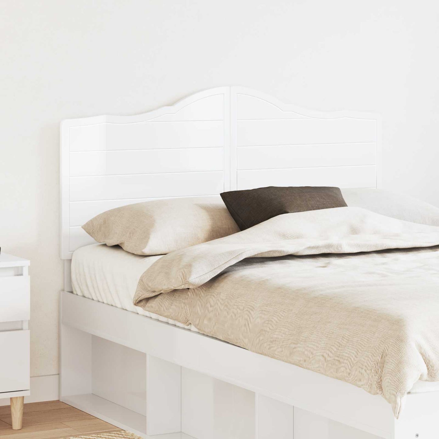 vidaXL Headboard Gloss White Engineered wood