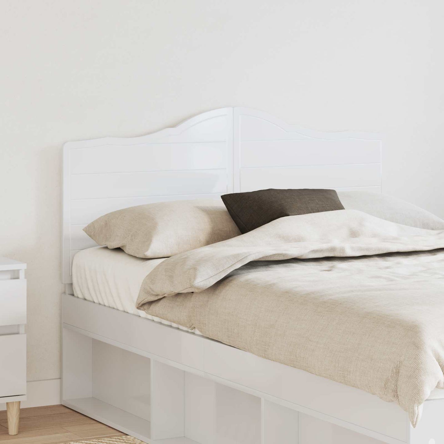vidaXL Headboard Gloss White Engineered wood