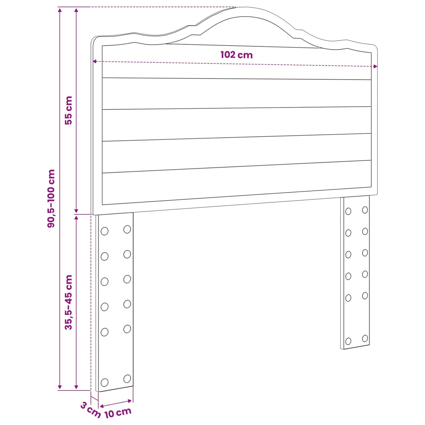 vidaXL Headboard Brown Oak Engineered wood