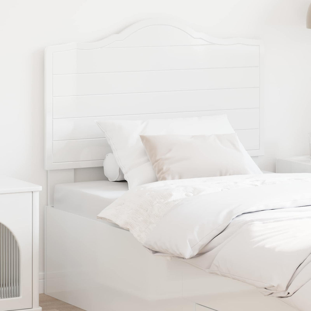 vidaXL Headboard Gloss White Engineered wood