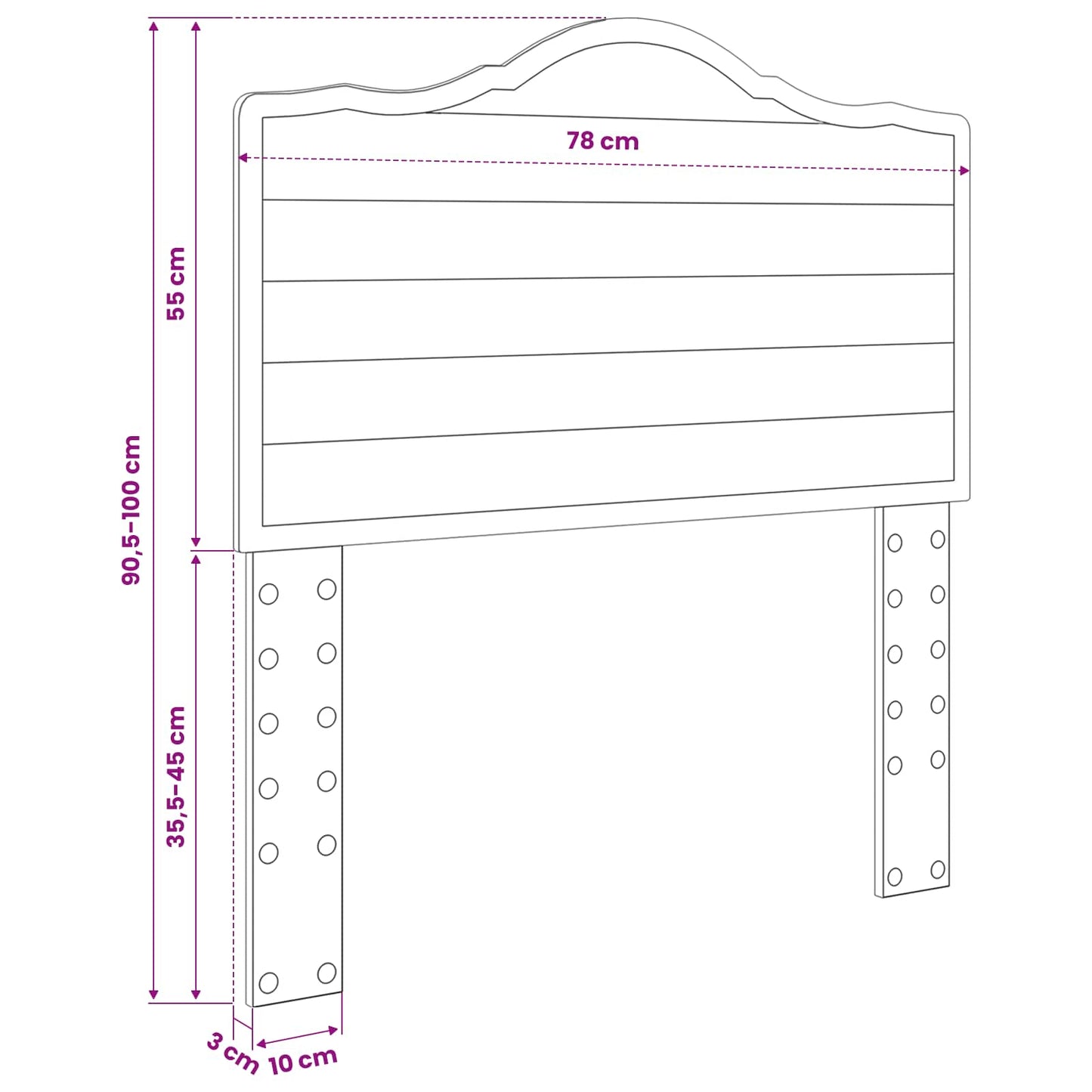 vidaXL Headboard Black Oak Engineered wood
