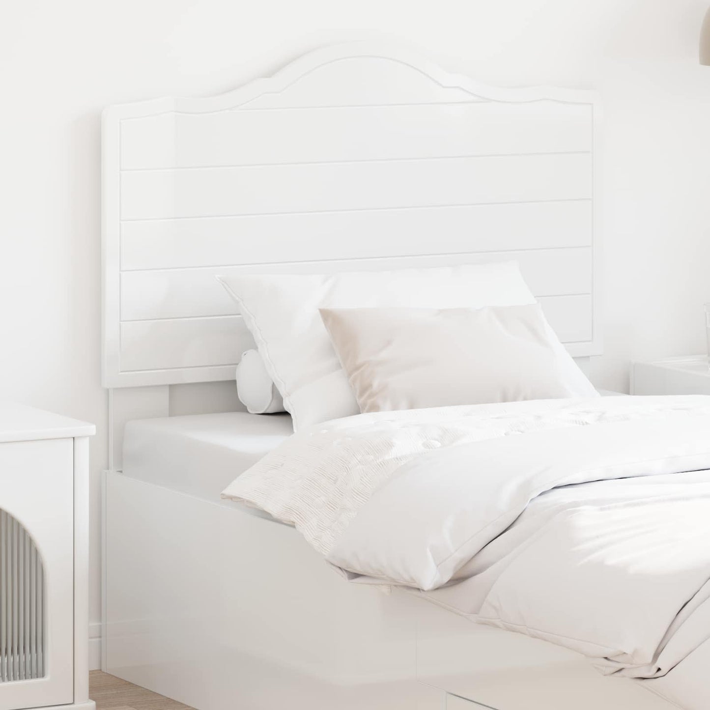 vidaXL Headboard Gloss White Engineered wood