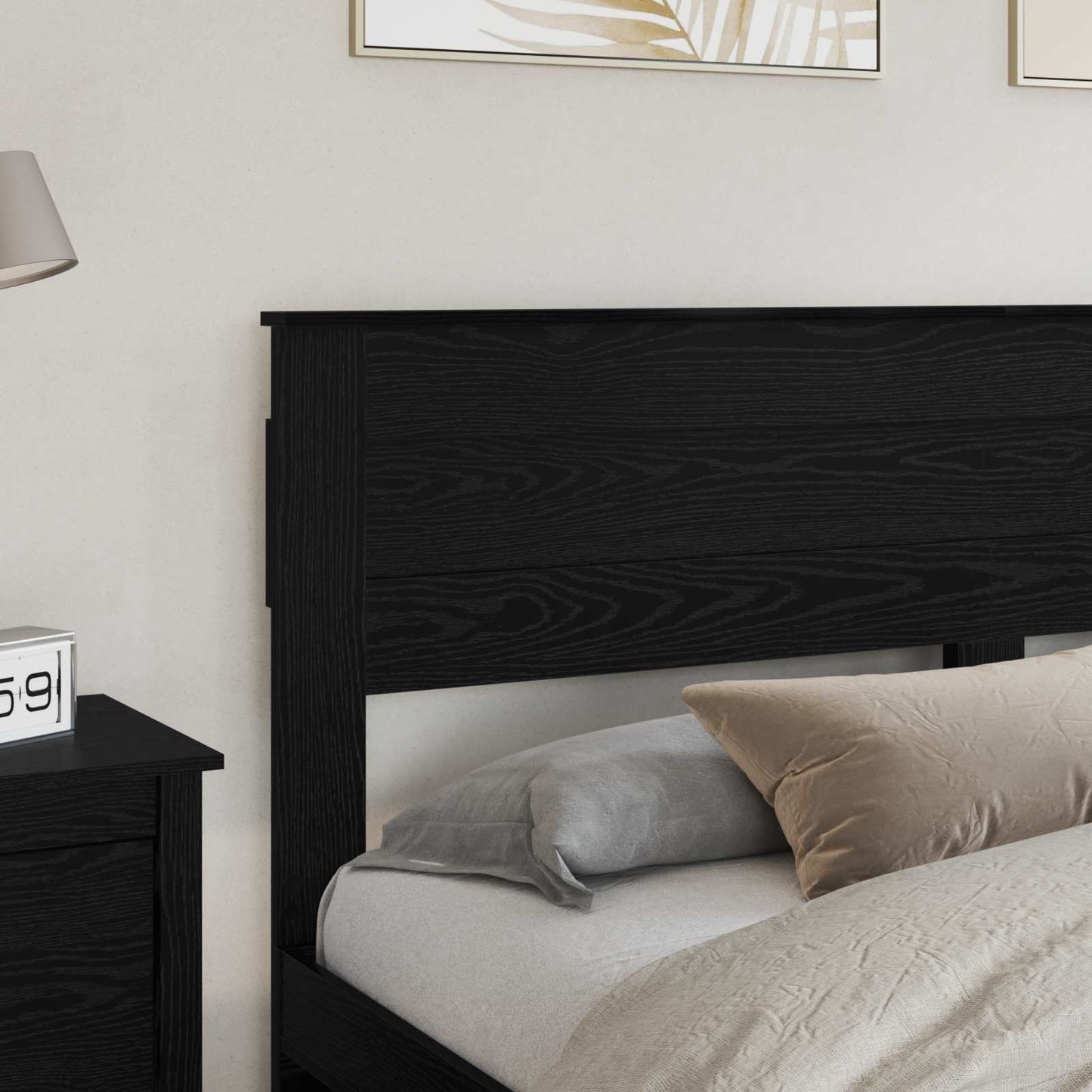 vidaXL Headboard Black Oak Engineered wood