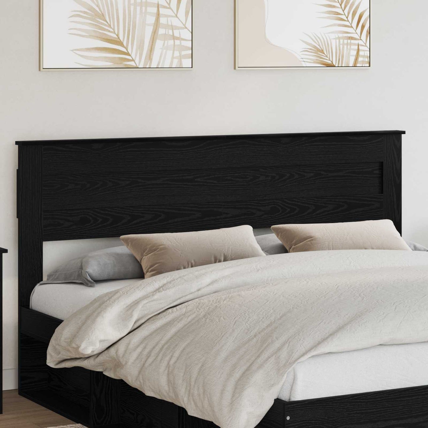 vidaXL Headboard Black Oak Engineered wood