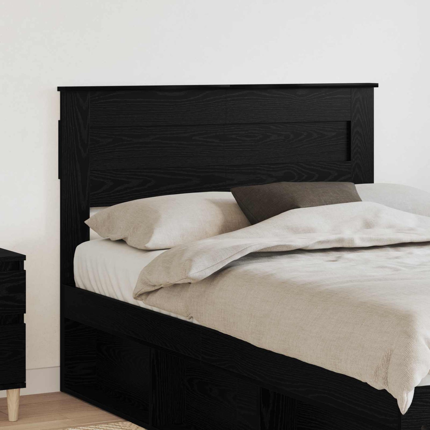 vidaXL Headboard Black Oak Engineered wood