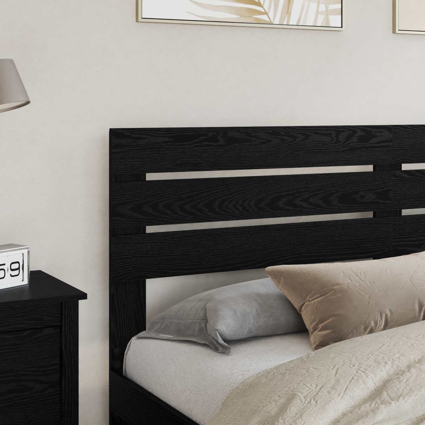 vidaXL Headboard Black Oak Engineered wood
