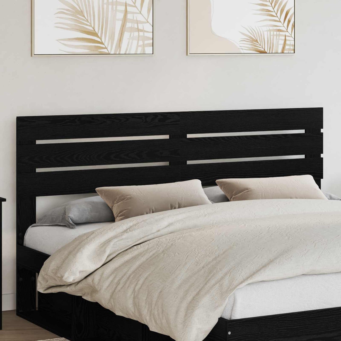 vidaXL Headboard Black Oak Engineered wood