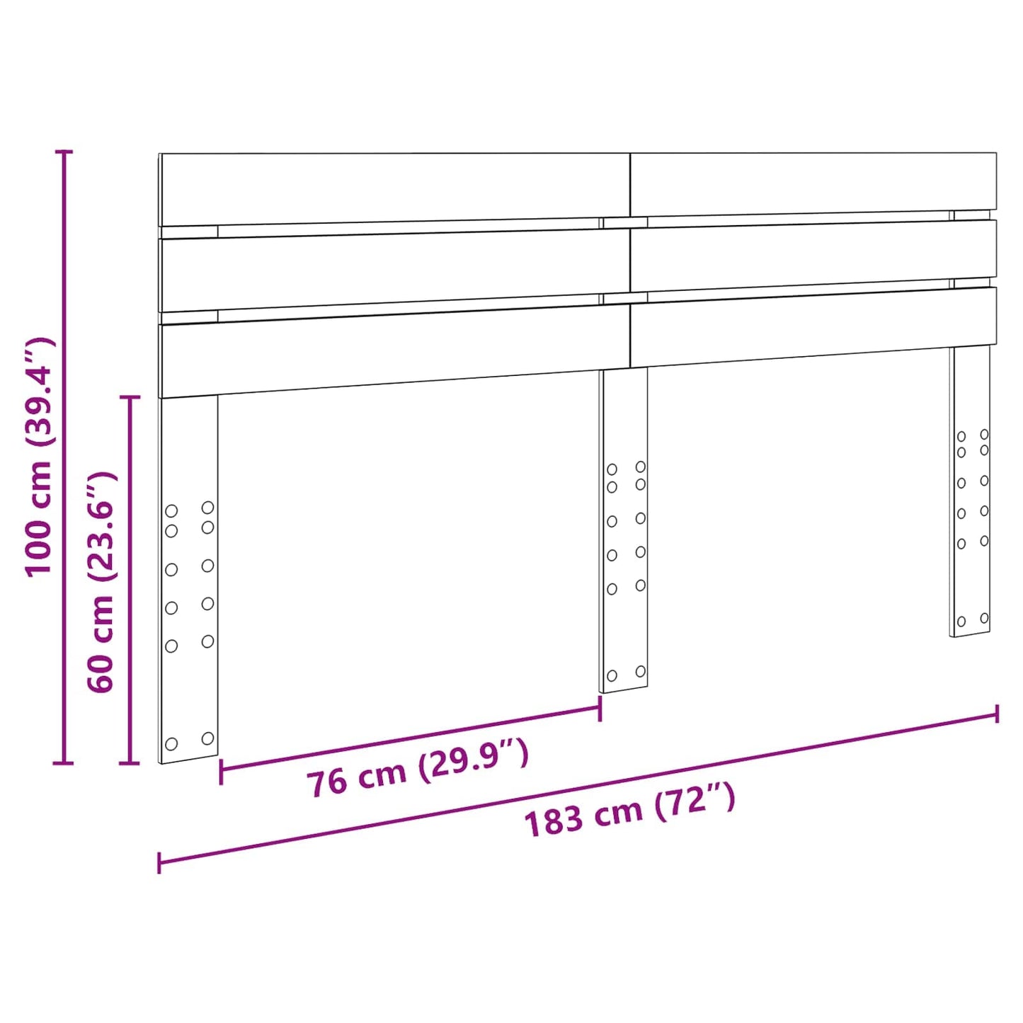 vidaXL Headboard White Engineered wood