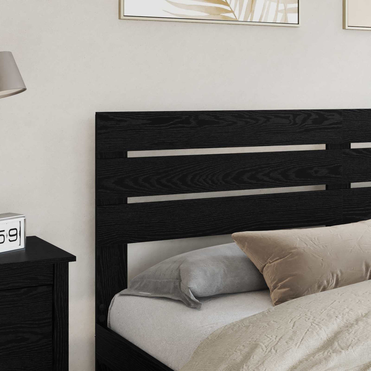 vidaXL Headboard Black Oak Engineered wood
