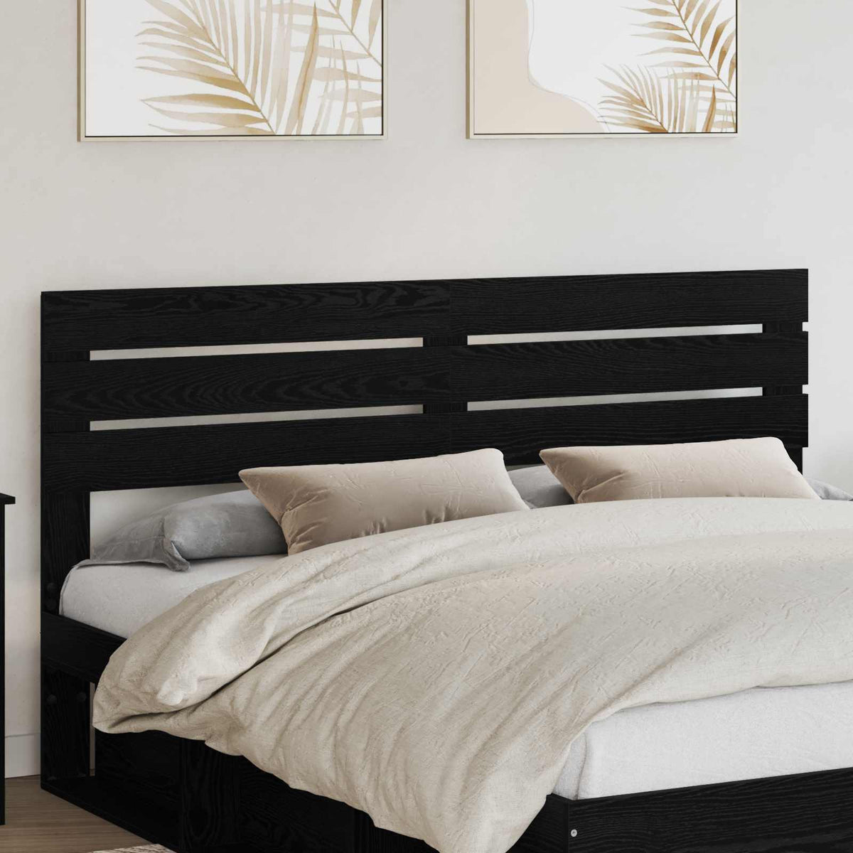 vidaXL Headboard Black Oak Engineered wood
