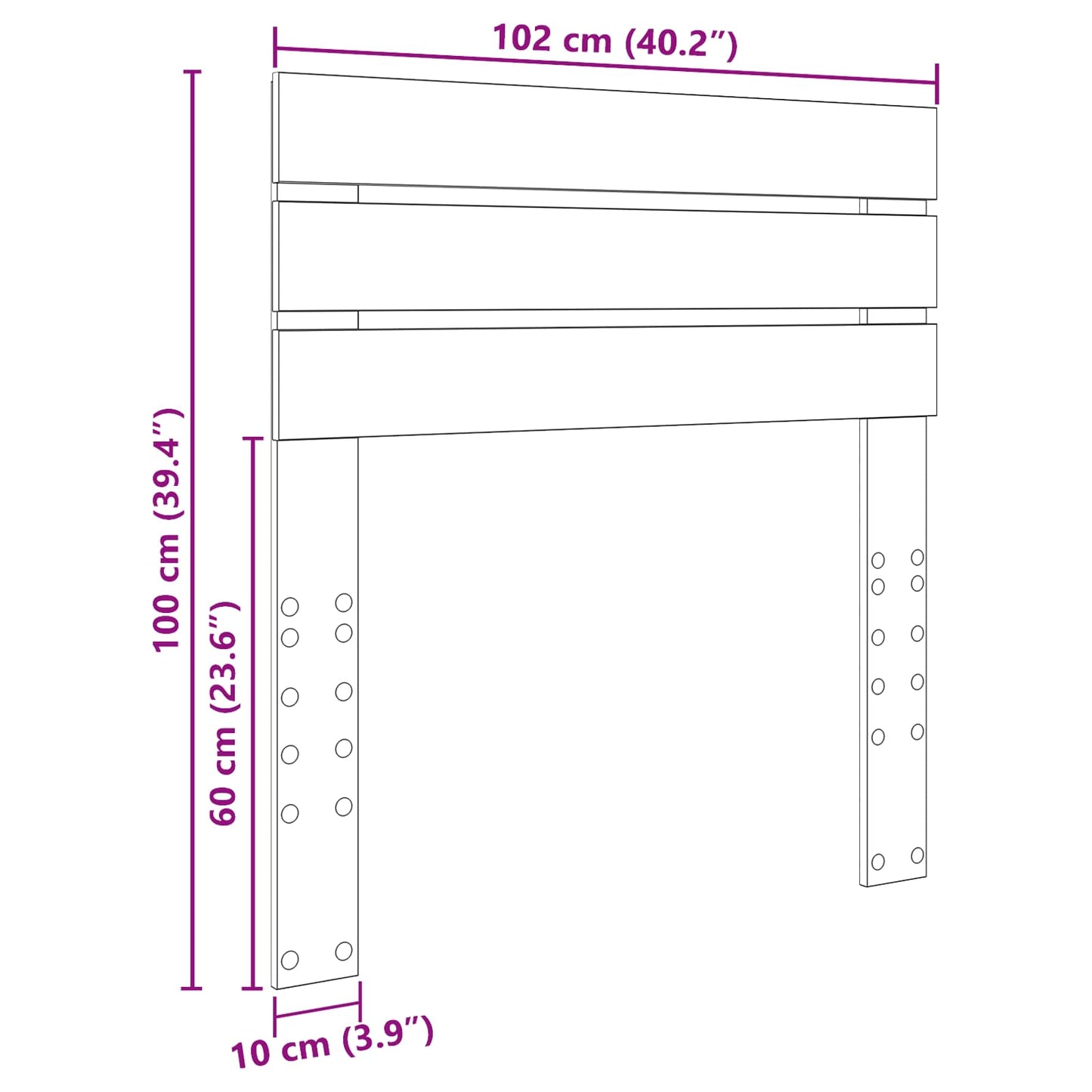 vidaXL Headboard Grey Sonoma Engineered wood