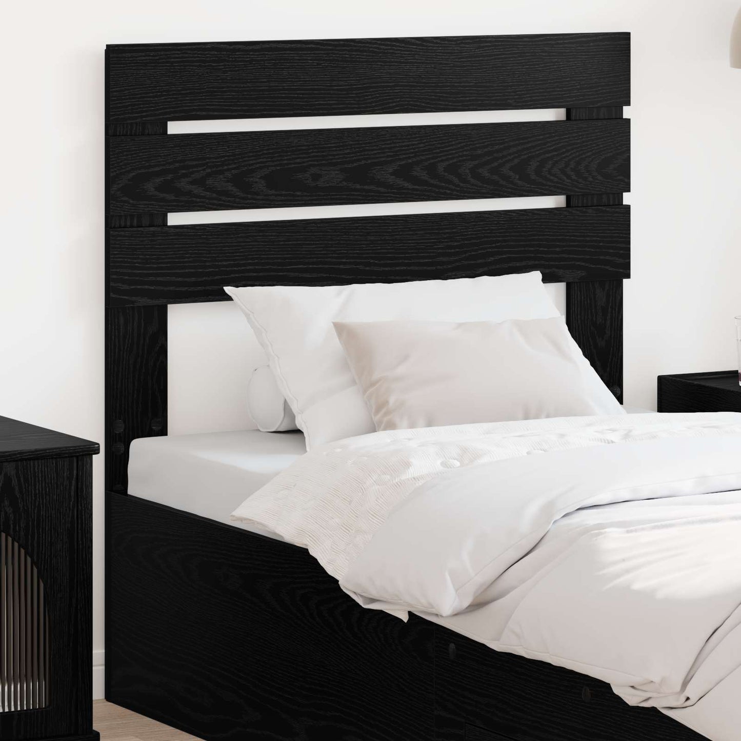 vidaXL Headboard Black Oak Engineered wood